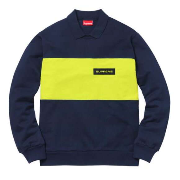 Brand New Supreme POLO CREWNECK Navy L